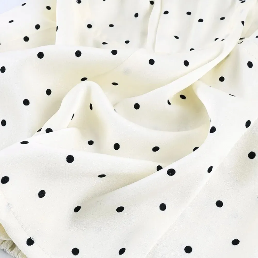 Sexy Spaghetti Strap Polka Dot Tank Top Square Neck Schlank Abgeschnitten Ärmellose Seide Weste Off-schulter Spitze Camis Weibliche — image 2