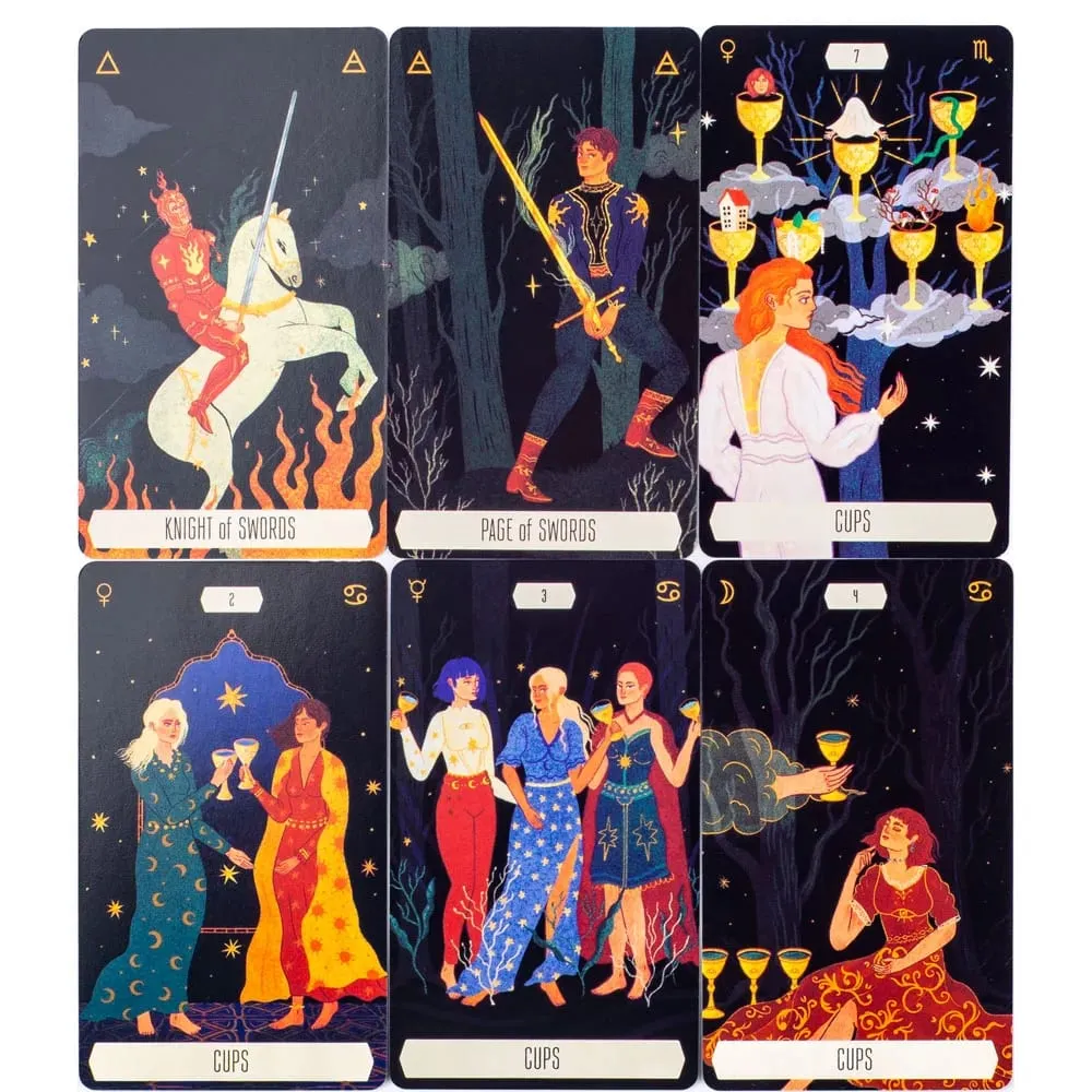 Zodiac Tarot Balíček 78 karet Divinatory Path Under the Stars Poutavá desková hra pro rodinné setkání 10,3 x 6 cm — image 6