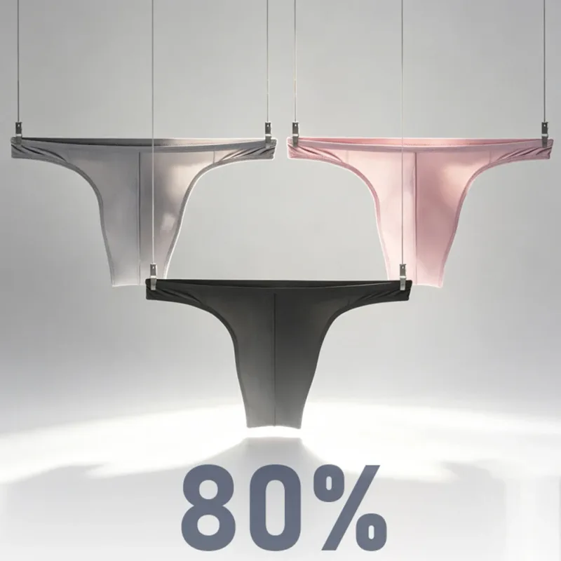 Perizoma in seta di ghiaccio Uomo Intimo sexy Morbido perizoma a costine Mutande traspiranti Mutandine senza cuciture Lingerie maschile Slip con custodia rigonfia — image 18