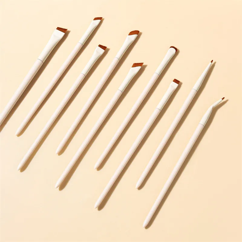 1/3/7/9-teiliges weißes Upgrade-Blade-Eyeliner-Pinsel-Augen-Make-up-Pinsel-Set, ultradünn, feiner Winkel, flacher Augenbrauen-Pinsel für präzise Details — image 5