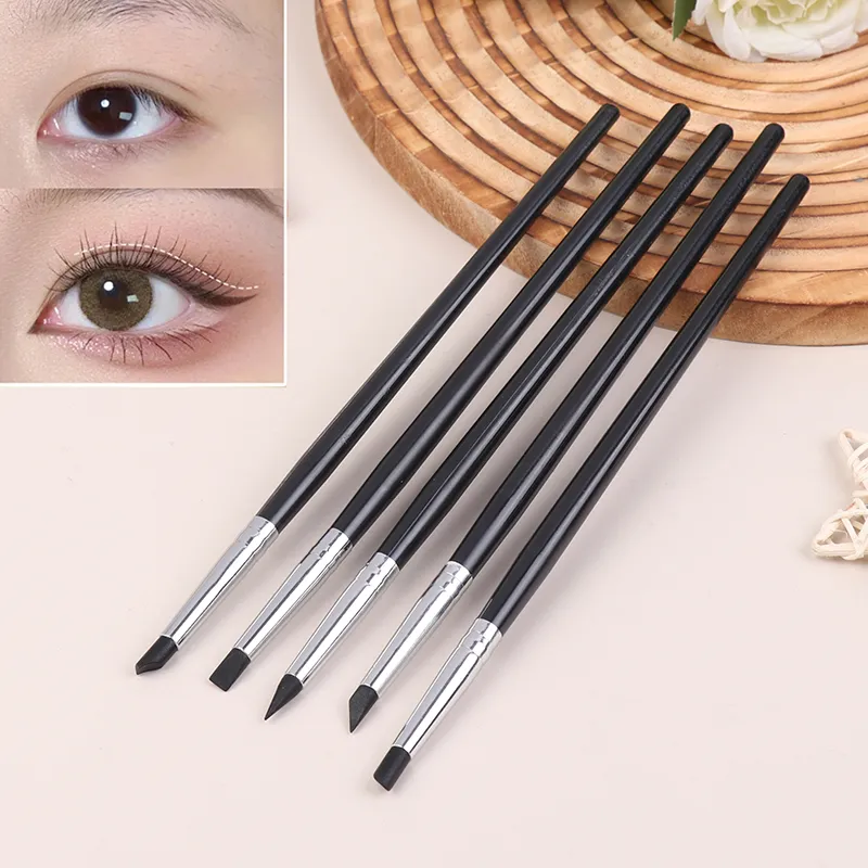 1 cepillo delineador de ojos de silicona negro, cepillo multiusos para cejas, lápiz labial, fácil de usar, lápiz para pintar uñas, maquillaje para dar forma a los ojos — image 5