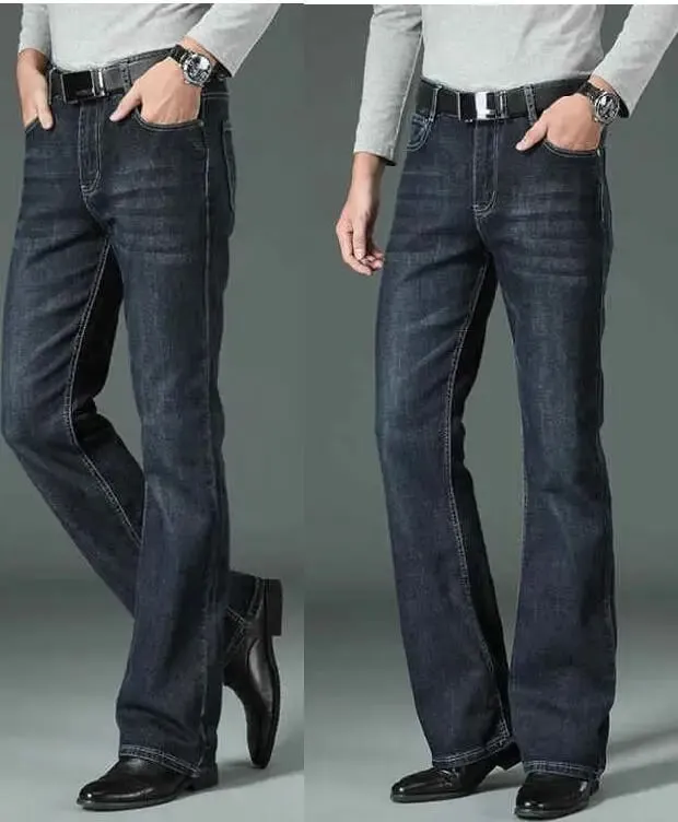 Men's Flared กางเกงยีนส์หลวมผู้ชายขาใหญ่กางเกงยีนส์ผู้ชายกางเกง Boot Cut Designer กางเกงยีนส์คลาสสิกหลายรูปแบบขนาด 28-40 — image 4