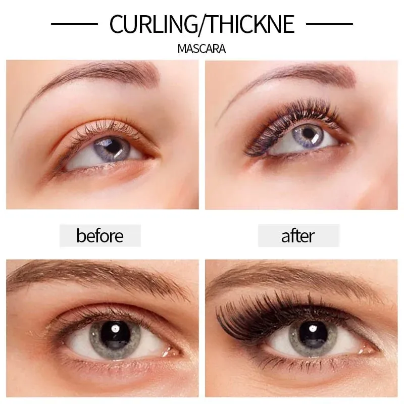 Liquid Eyeliner Pencil+4D Waterproof Mascara Set Cosmetics Eye Liner Makapal Curling Mascara Eyebrow Pencil Eyes Makeup — image 3
