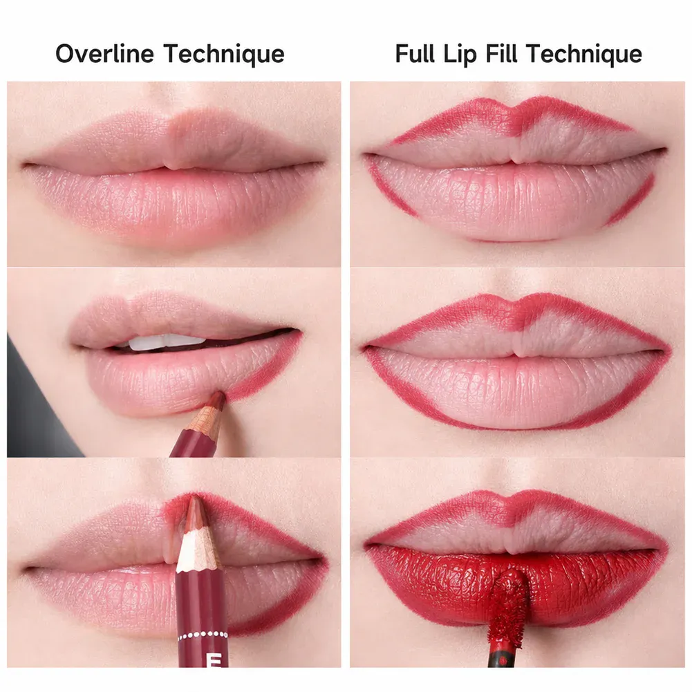 Non Stick Cup Waterproof Matte Lip Liner Pen Nude Red Long Lasting for Women Party Makeup Lip Cosmetics — image 6