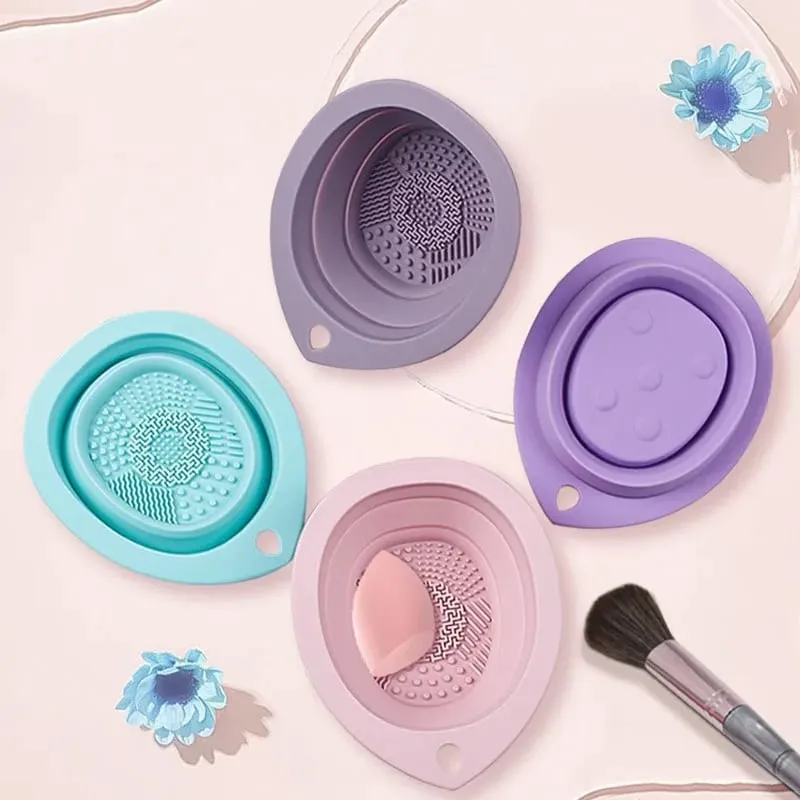 1/2PCS Tappetino per la pulizia del trucco in silicone per la pulizia dei pennelli per il trucco Pennelli per il trucco Strumento per la pulizia dei pennelli HZSQJGZ04