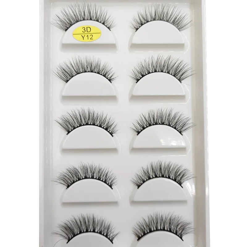 Přírodní 3D norkové umělé řasy Měkké jemné nadýchané oči umělé řasy make-up řas krása kočka Cilios 5 párů 15 stylů — image 15