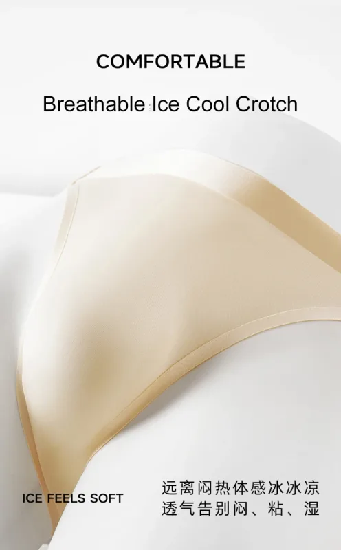 Slip da uomo senza cuciture ad asciugatura rapida Intimo tinta unita Seta di ghiaccio Mutande leggere e sottili Mutandine sexy traspiranti 3D Pouch Undies — image 13