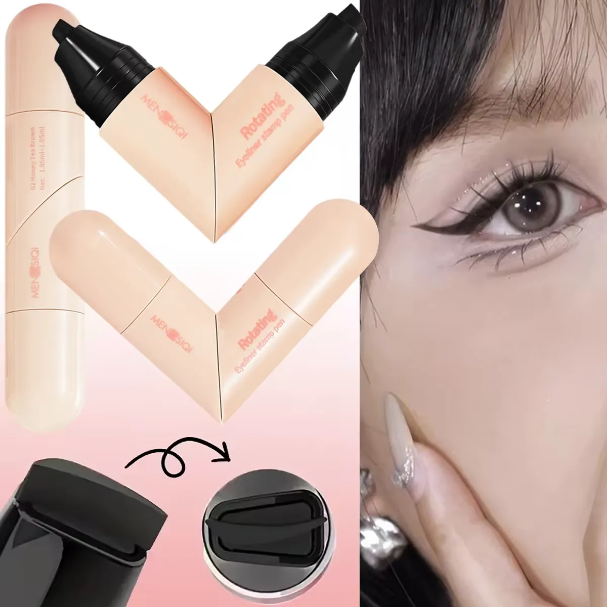 2 i 1 Roterende Eyeliner Stempel Glat Vandtæt Langtidsholdbar Smudsafvisende Eyeliner — image 1
