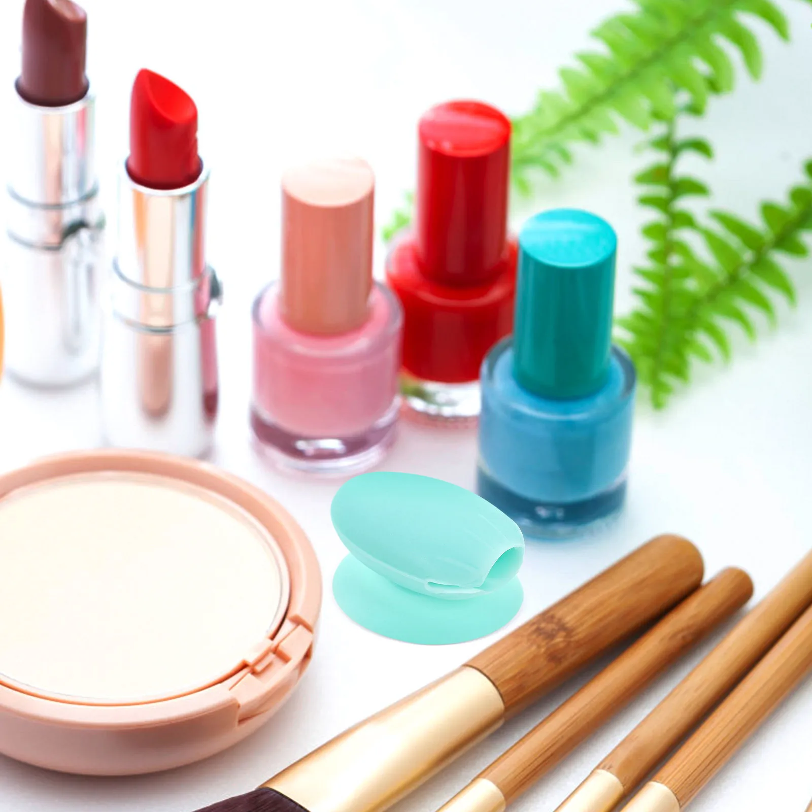 12 ks opakovaně použitelných silikonových krytů štětců na rty proti pádu přísavka pro štětce na make-up přenosná skladovací hlava štětce odolná vůči nečistotám — image 2