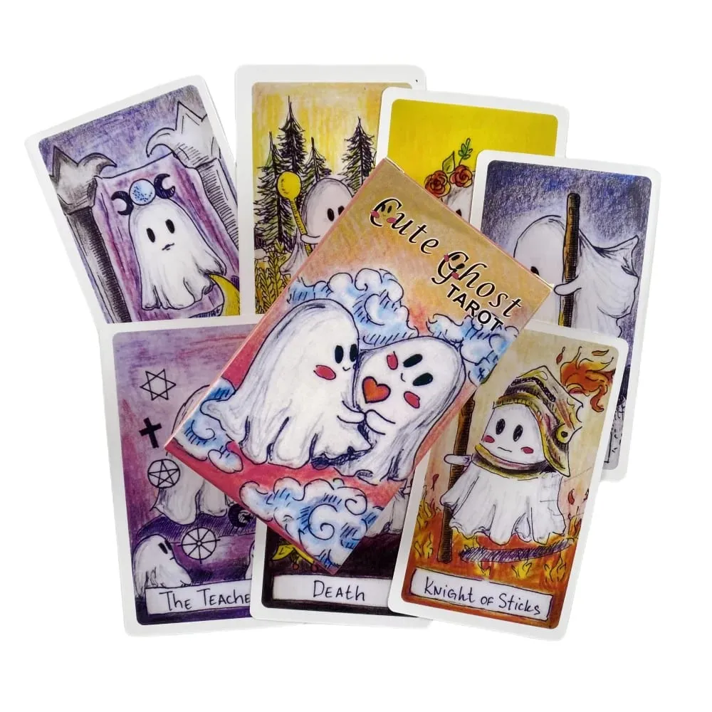 Roztomilý Ghost Tarot Deck Toy 78ks Tarot Deck Oracle Card Divination Birthday Party Entertainment desková hra