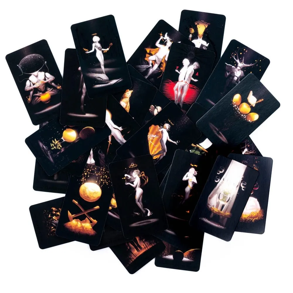 Kartu Tarot Hitam Sejati 78 Kartu Set Permainan Ramalan Hadiah Permainan Meja Peramal dan Ramalan — image 3