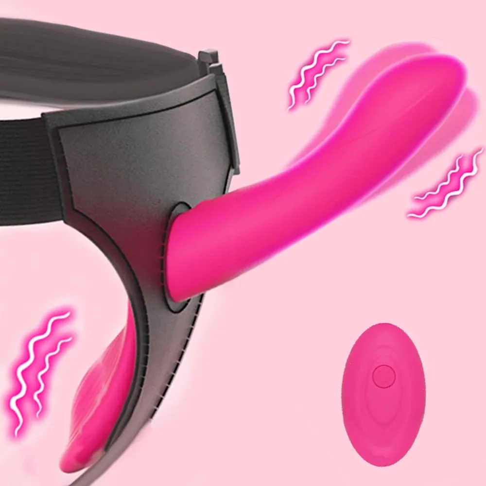 สายรัด Dildo Vibrator ช่องคลอด Masturbatoion Clitoris Stimulator สวมใส่คู่ 10 การสั่นสะเทือนเพศของเล่นสำหรับคู่เลสเบี้ยน — image 1
