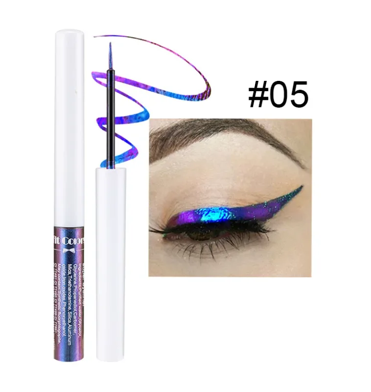 6 Farben Golden Chameleon Flüssig-Eyeliner-Set, wasserfest, langlebig, Diamant-Glitzer, metallischer Eyeliner, glänzende Make-up-Kosmetik — image 11