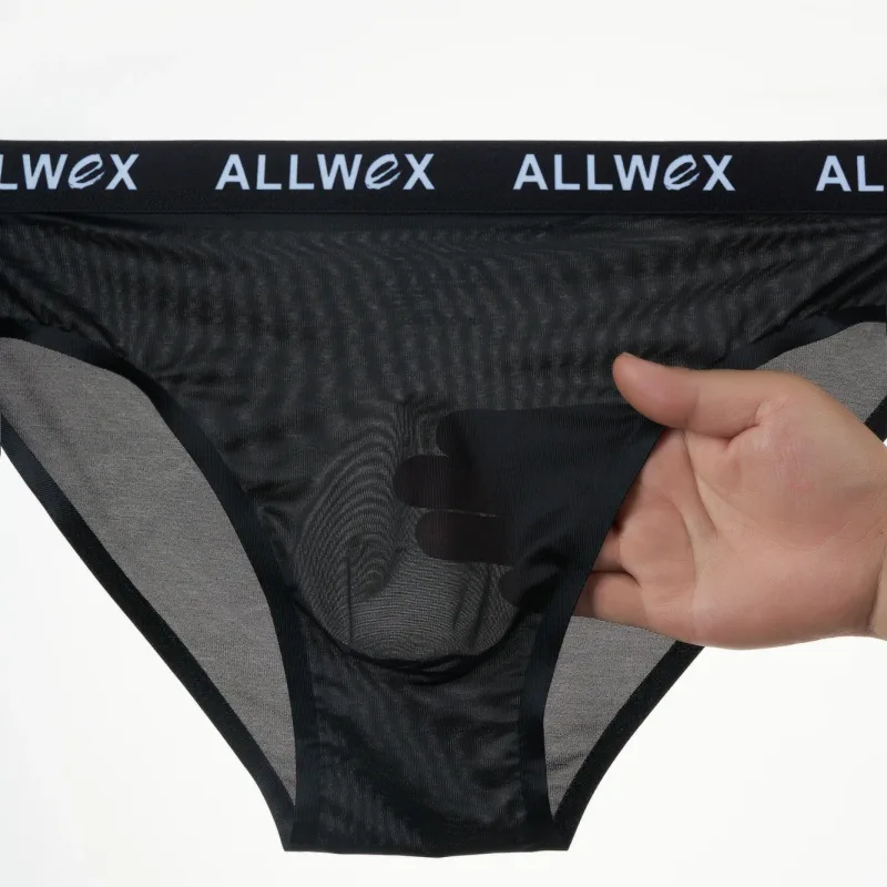 Nahtlose Slips aus Eisseide für Männer, sexy, glatte Unterwäsche, 3D-Beutel-Unterhose, bequeme Dessous-Höschen, männliche Low-Rise-Slips