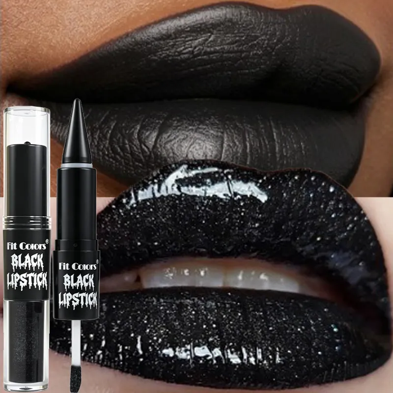 ฮาโลวีน 2-in-1 ลิปกลอส Matte Lip Liner ยาวนานกันน้ำลิปสติก Moisturizing SHINY Lip Oil สำหรับปาร์ตี้แต่งหน้า — image 1