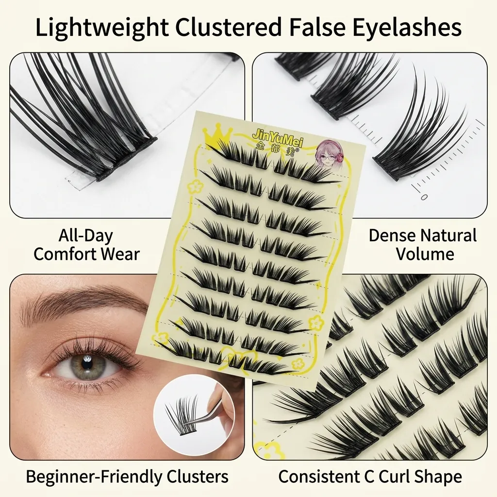 Zufällige Paket Cluster falsche Wimpern natürliches Volumen C Curl Wimpern für Anfänger tägliches Make-up Matte Make-up Augen Makup-Tools — image 5