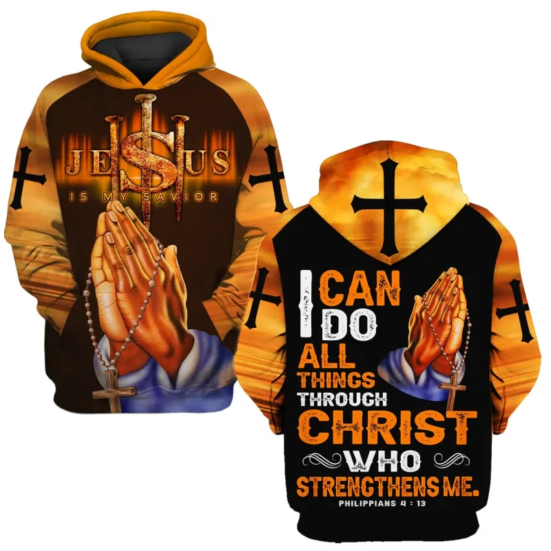 2025 primavera y otoño Dios Jesús gráfico jerseys Animal León 3d impreso sudaderas con capucha deportes Casual diario sudaderas Unisex — image 4