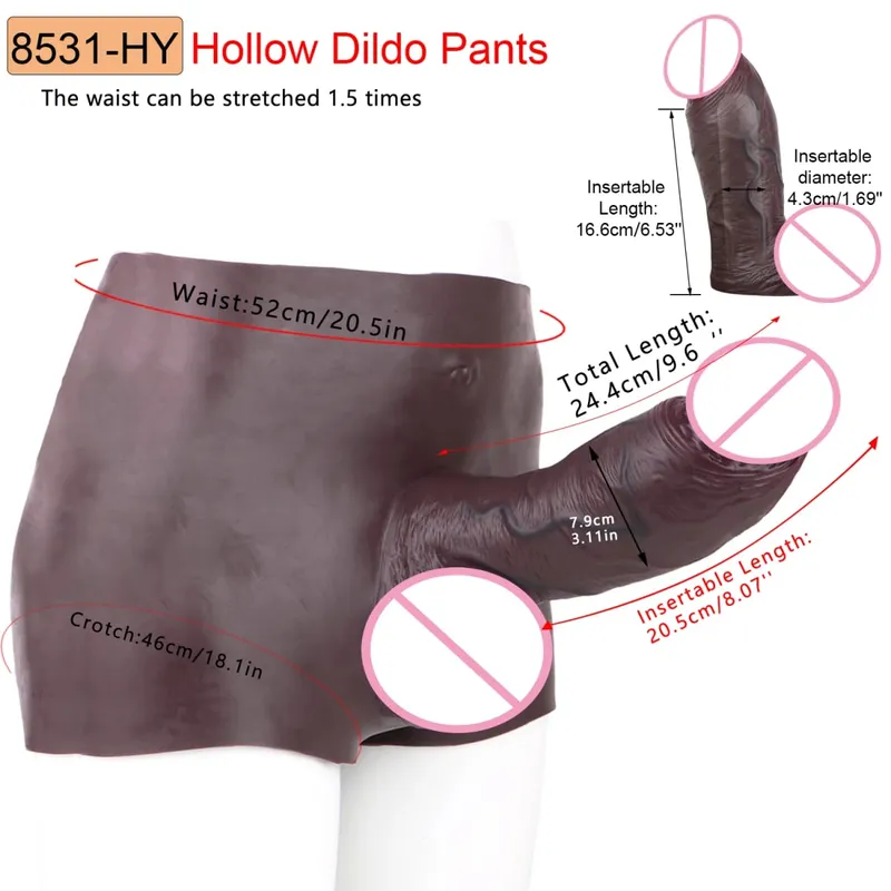 Duże, puste spodnie silikonowe typu Dildo Premium, nadające się do noszenia, hiperrealistyczne, wkładane nakładki na penisa, intymne zabawki do noszenia dla dorosłych — image 25