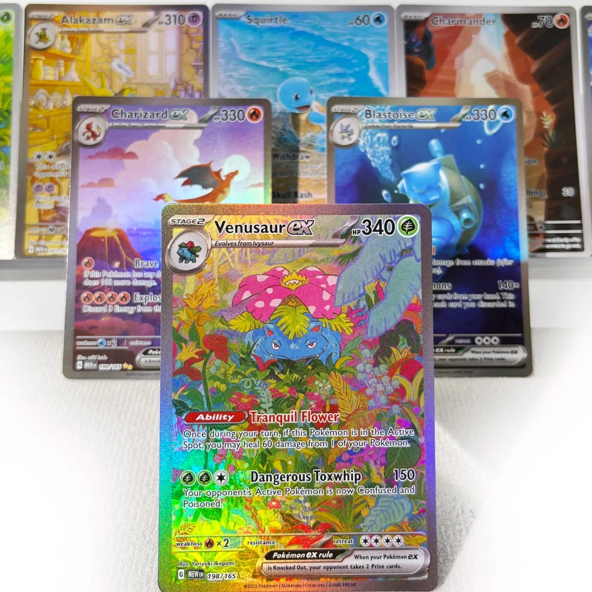 Pokémon 151 PKM Cards PTCG3-D Bulbasaur Squirt Rainbow Gengar ex Holographic Ex GX Rare Collection Battle Toys Hadiah untuk Hobi — image 1