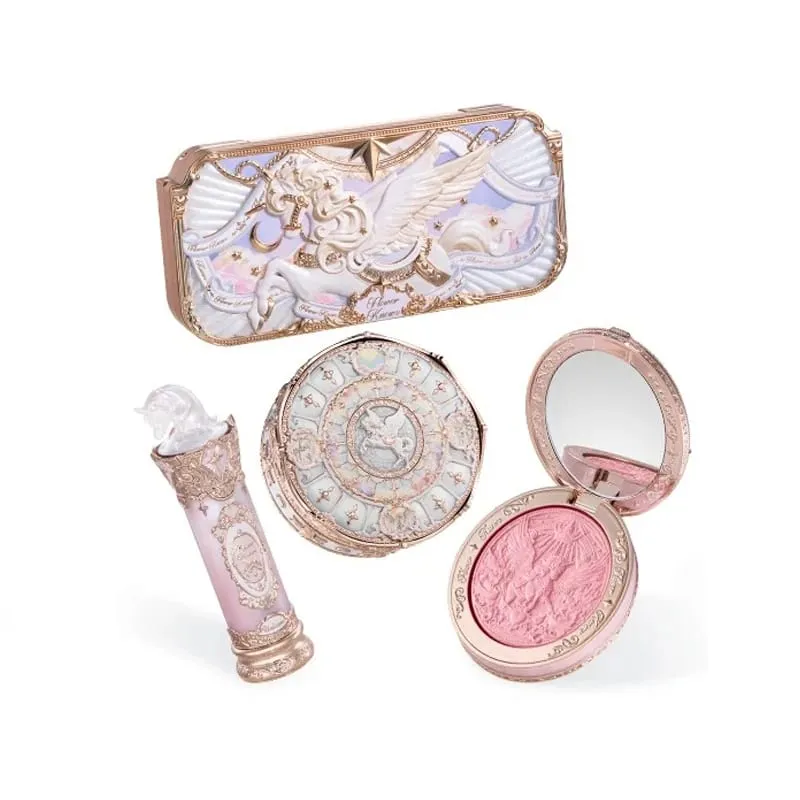 Çiçek Bilir Şövalye Unicorn Koleksiyonu Hediye Seti Makyaj Paleti Ayna Ruj Allık Gevşek Ayar Pudra Seti De Maquillaje — image 1