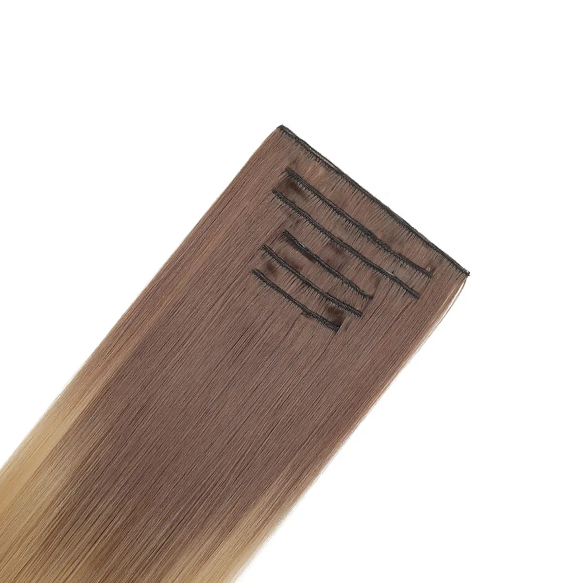 6 pezzi set clip nelle estensioni dei capelli 24 pollici lungo rettilineo testa piena capelli sintetici ombre sfumatura di colore uso quotidiano per le donne signore — image 6