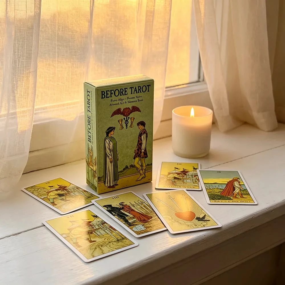 Before Tarot Deck, 78 Tarotkarten, englische Visionen, mysteriöse Wahrsagerei, Brettspiel, Kartenspiel, spirituelles Zubehör für Tarot-Liebhaber — image 4