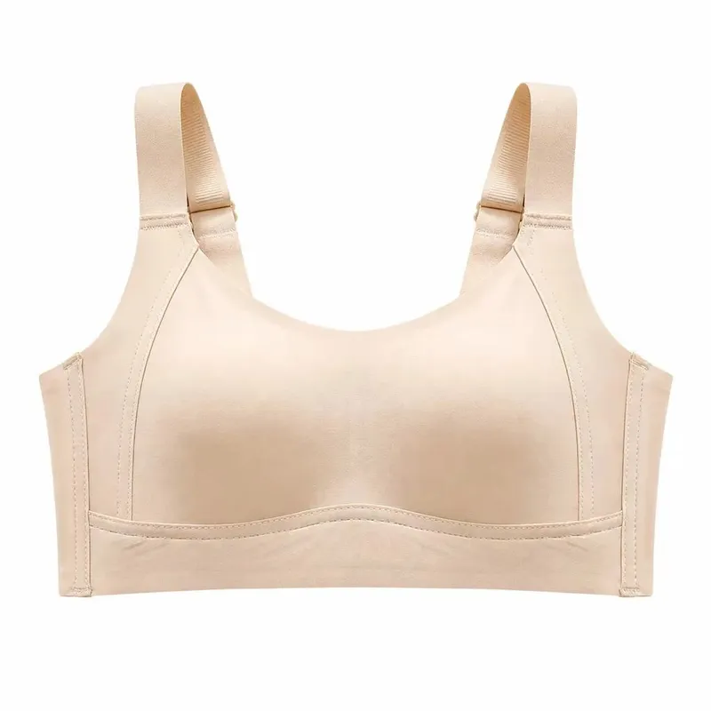 Reggiseno minimizzatore senza fili senza cuciture, supporto morbido, coppa piena, reggiseno sottile, intimo confortevole per busto grande, seno laterale da donna