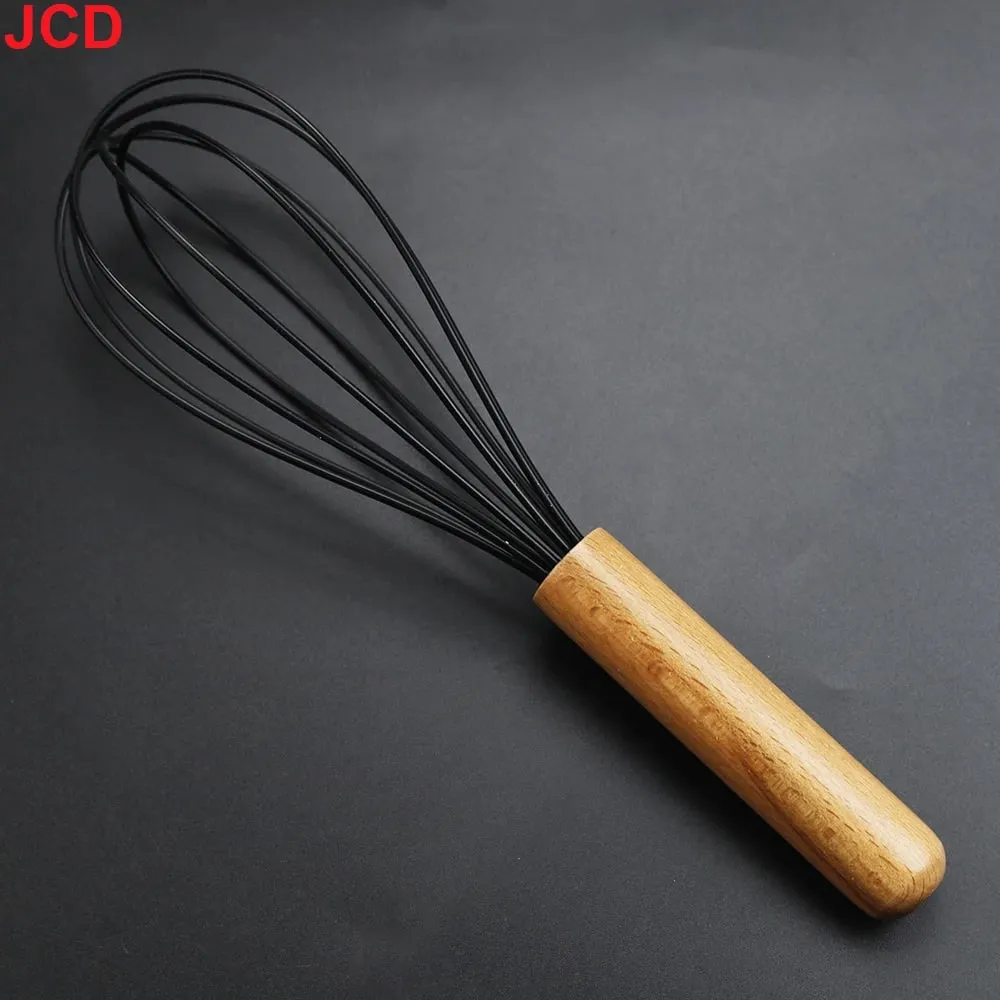 JCD Siliconen Eiklopper Garde Houten Handvat Keuken Hand Eiklopper Gadgets Keukengereedschap Bakaccessoires