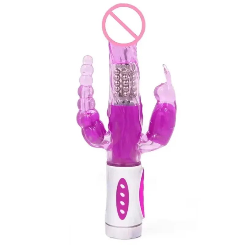 Silikon-Kaninchenvibrator, 3-in-1-G-Punkt-Klitoris-Analperlen-Stimulator, 10 Modi, stoßendes, vibrierendes Sexspielzeug für Frauen — image 21