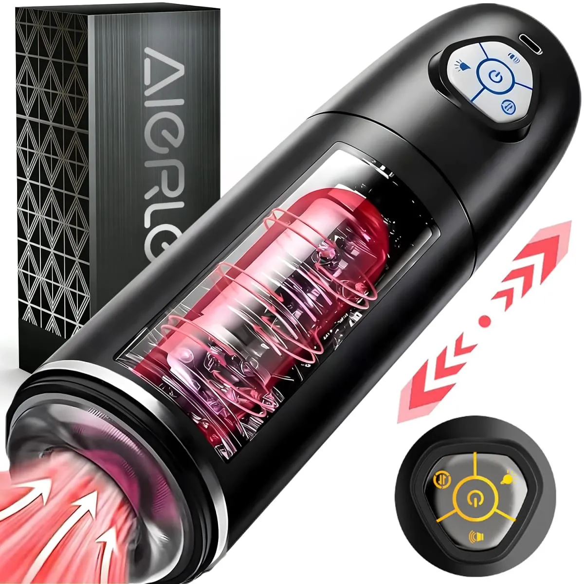 Automatische 10 Stak Roterende Modi & Gekleurde Lichten Mannelijke Masturbator Cup Pocket Kut Stroker Pijpbeurt Speeltjes Voor Mannen — image 1