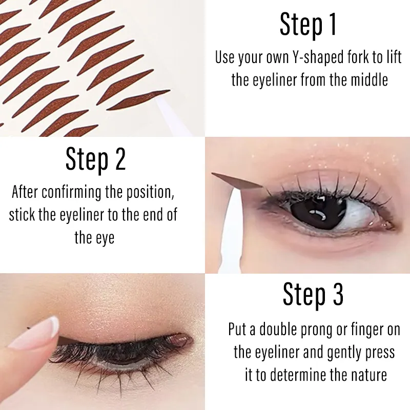 Makyaj Şablonları Eyeliner Damga Etiket Suya Dayanıklı Ter Dayanıklı Montaj Göz Güzellik Çıkartmalar Ayarlama Göz Eyeliner Yama — image 3