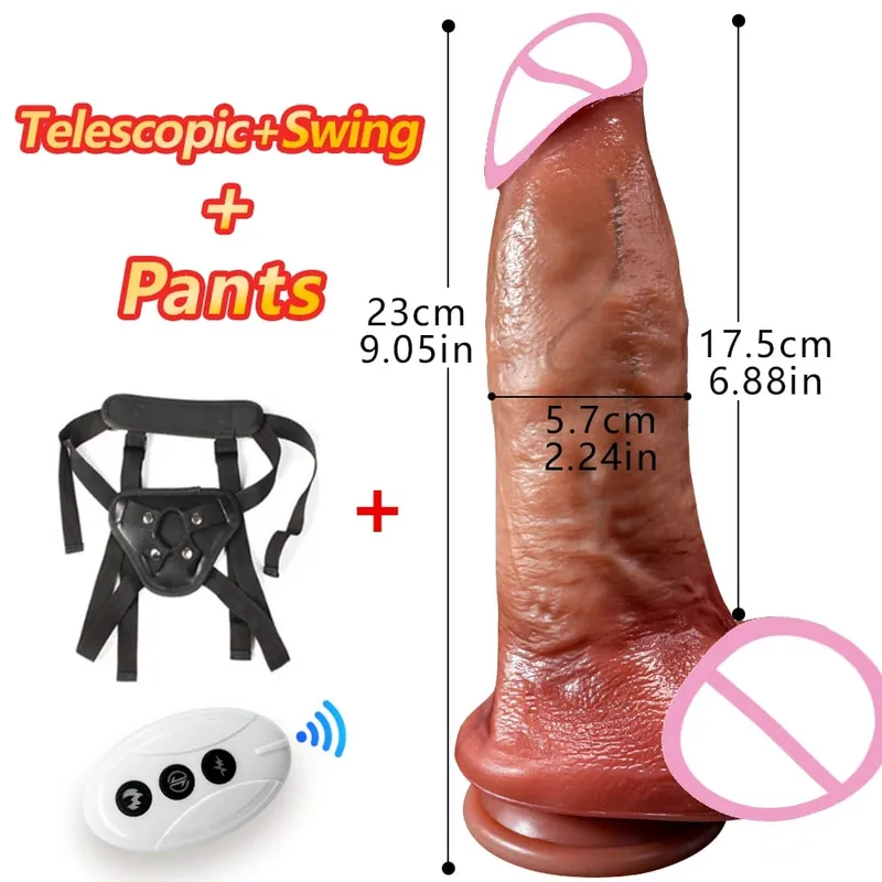 Büyük Teleskopik Gerçekçi Titreşimli Yapay Penis Vibratör Isıtma Sokmak Yapay Penis Seks Oyuncak G-spot Anal Stimülasyon Kadınlar için Titreşimli — image 9