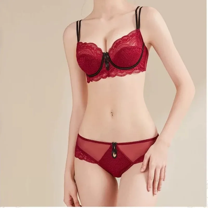 트렌디 레이스 Minimizer 란제리 세트 드 컵 큰 가슴 대형 얇은 컵 Underwire Anti Saging Comfy No Show 여성 속옷 — image 6