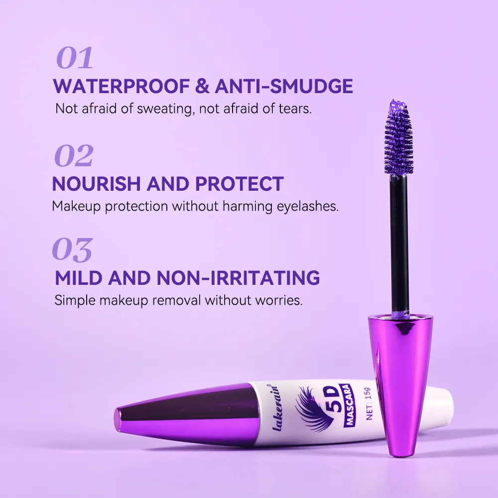 5D มาสคาร่ากันน้ำ Long Lasting Volumizing Curling ยาว Smudge Proof สี Eye Make Up Party เทศกาลเครื่องสำอาง — image 4