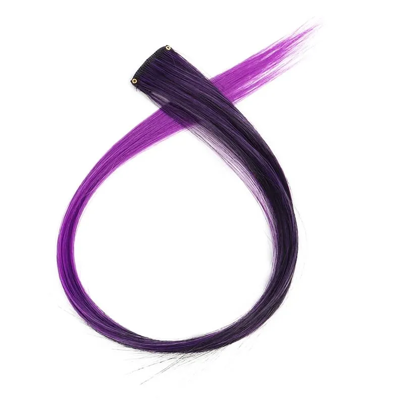 Clip sintetica lunga dritta da 22 pollici nelle estensioni dei capelli Posticci ad alta temperatura Colori arcobaleno Accessori per capelli per le donne — image 28