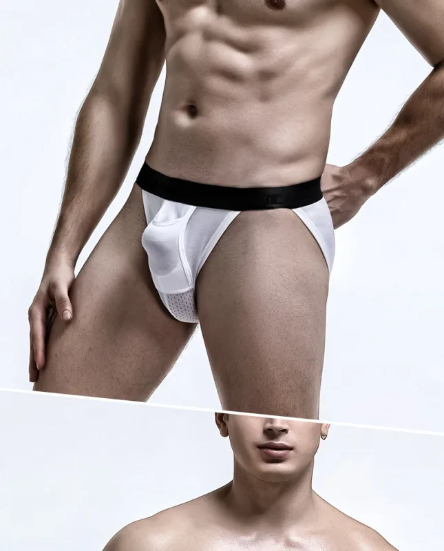 남성용 아이스 실크 분리형 파우치 브리프, U 볼록 음낭 지지대, 통기성 항정맥류 디자인 속옷 — image 24