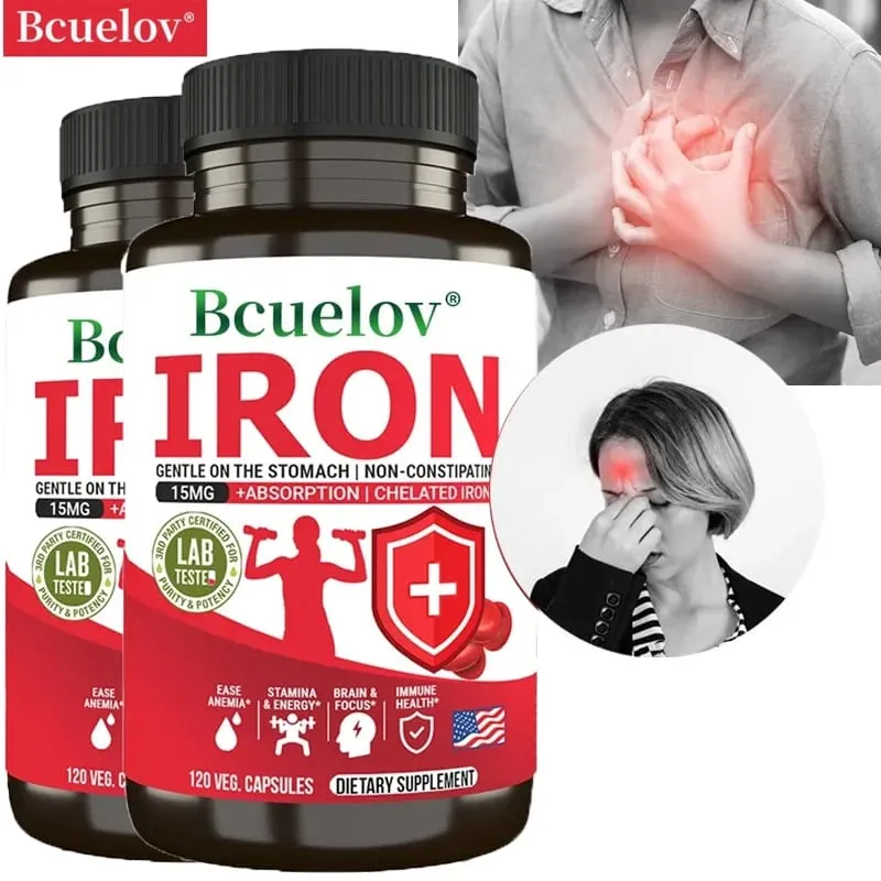 Suplementos de hierro: ayudan a mantener un sistema inmunológico saludable y la salud del cerebro aumentan los niveles de energía y combaten la fatiga alivian la anemia — image 2