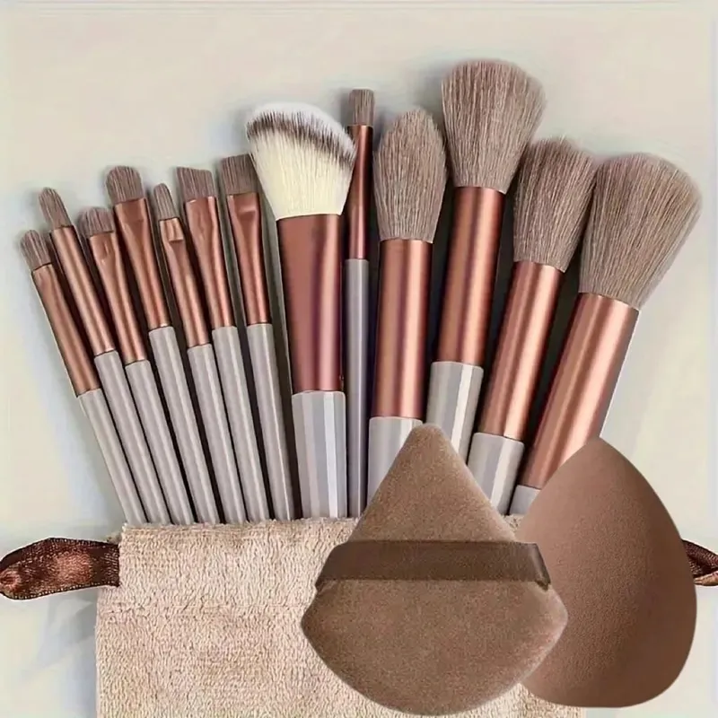 15 pezzi set di pennelli per trucco professionale morbidi capelli sintetici fondotinta in polvere fard ombretto pennelli cosmetici completi Ma — image 8