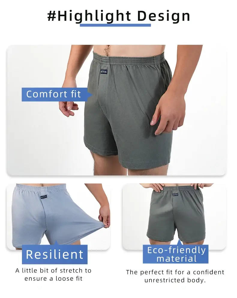 1 STÜCK Große Unterhose Solide Pyjamahose Zu Hause Plus Größe Boxershorts Für Männer Hohe Taille Allo Hosen Baumwollhosen Schlafhosen — image 3