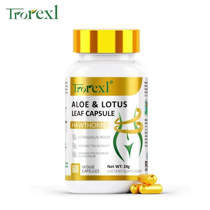 Aloe & Lotus Leaf Capsules Flat Tummy Pills Appetite Suppressant Detoxification Preserve Lean — image 8