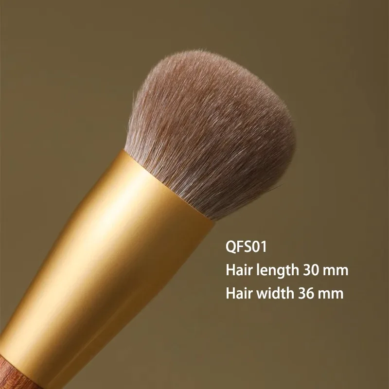 Weasel – pinceau de maquillage professionnel en poils de chèvre, pour fond de teint liquide, Blush, fabriqué à la main, manche court en bois de rose, 1 pièce