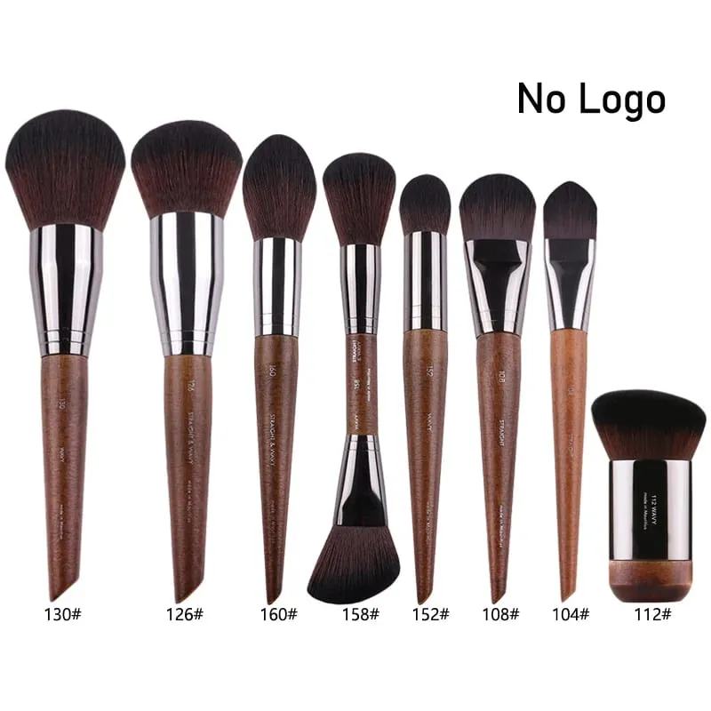 Pennelli per trucco occhi in legno naturale set completo Ombretto Pro Crease Kit per trucco sfumino evidenziatore sopracciglio Pennello per ciglia labbra pratico — image 1