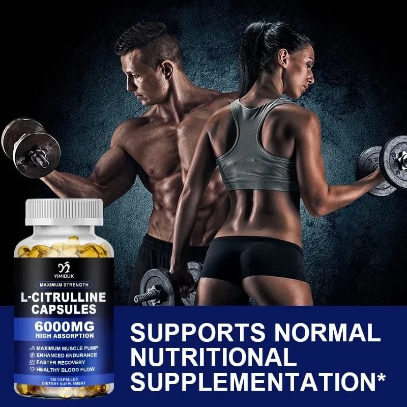 Capsule di L-citrullina ad alta resistenza con gelatina La vitamina E aiuta la vasodilatazione aumenta la pienezza muscolare accelera il recupero — image 3