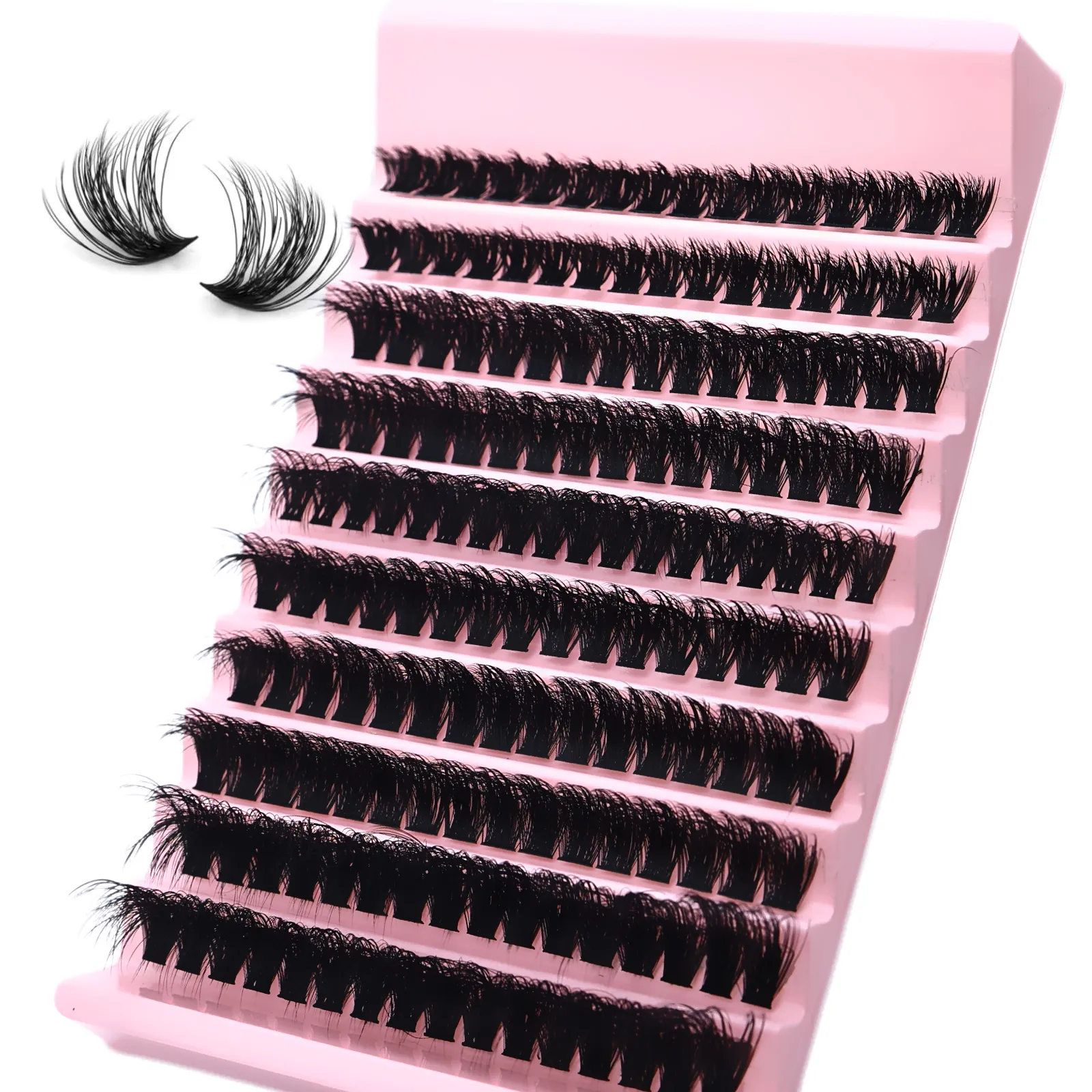 Extensions de cils en grappe à faire soi-même, boucles D, cils individuels moelleux, segmentés, réutilisables, pour débutants, maquillage des yeux à domicile — image 3
