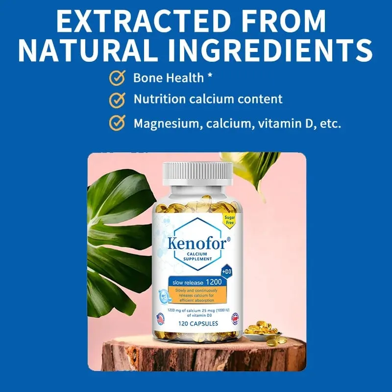Supplément de calcium à libération prolongée de 1 200 mg avec vitamine D3 pour soutenir la santé des os musculaires et du système digestif — image 4