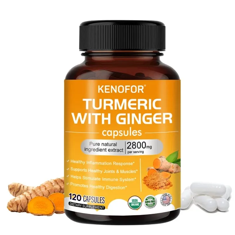 Curcuma Capsule di curcumina 1600 mg con zenzero e MSM Supporto antiossidante Comfort articolare Cuore Benessere cognitivo e digestivo — image 1