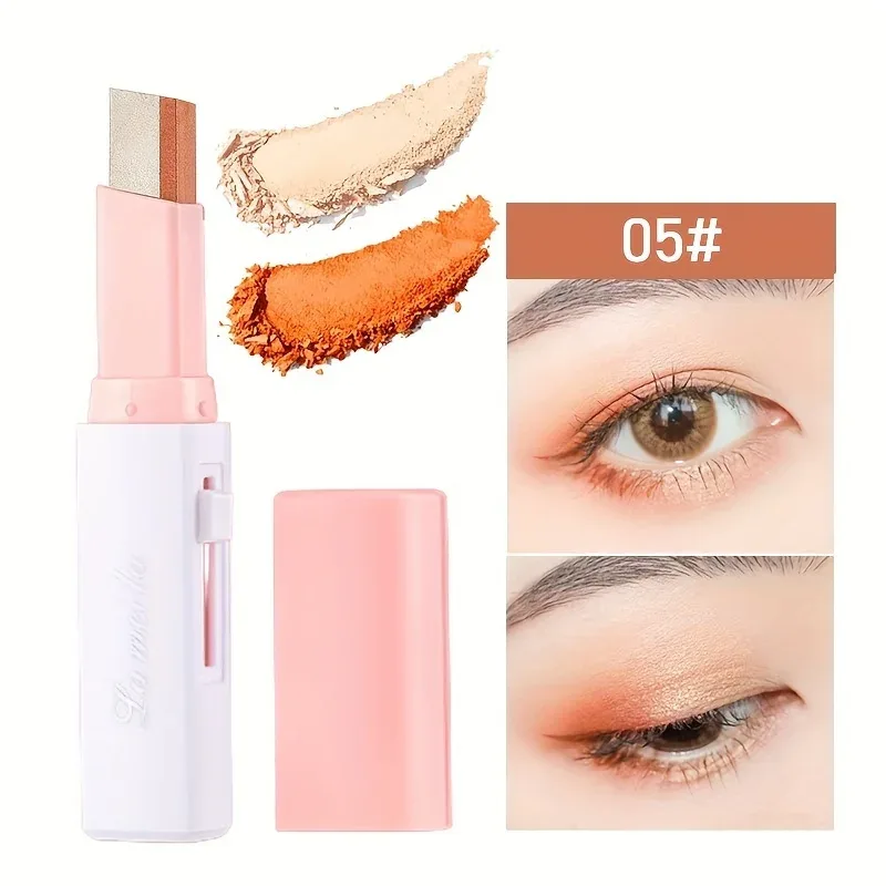 2 in 1 Pearly Highlighter Eyeshadow Stick Makeup Vattenfast Långvarig Glitter Ögonskugga Eyeliner Stick Eyes Makeup Kosmetika