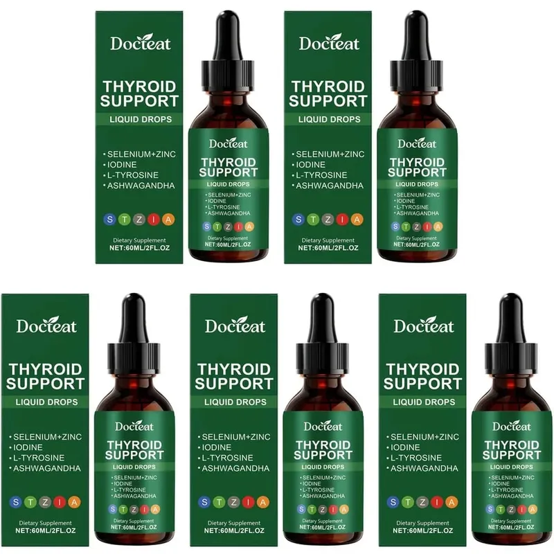 Docteat Thyroid Support Liquid Drops with Selenium Zinc Iodine L-Tyrosine & Ashwagandha Dropper Design for Daily Use 60 ML — image 12