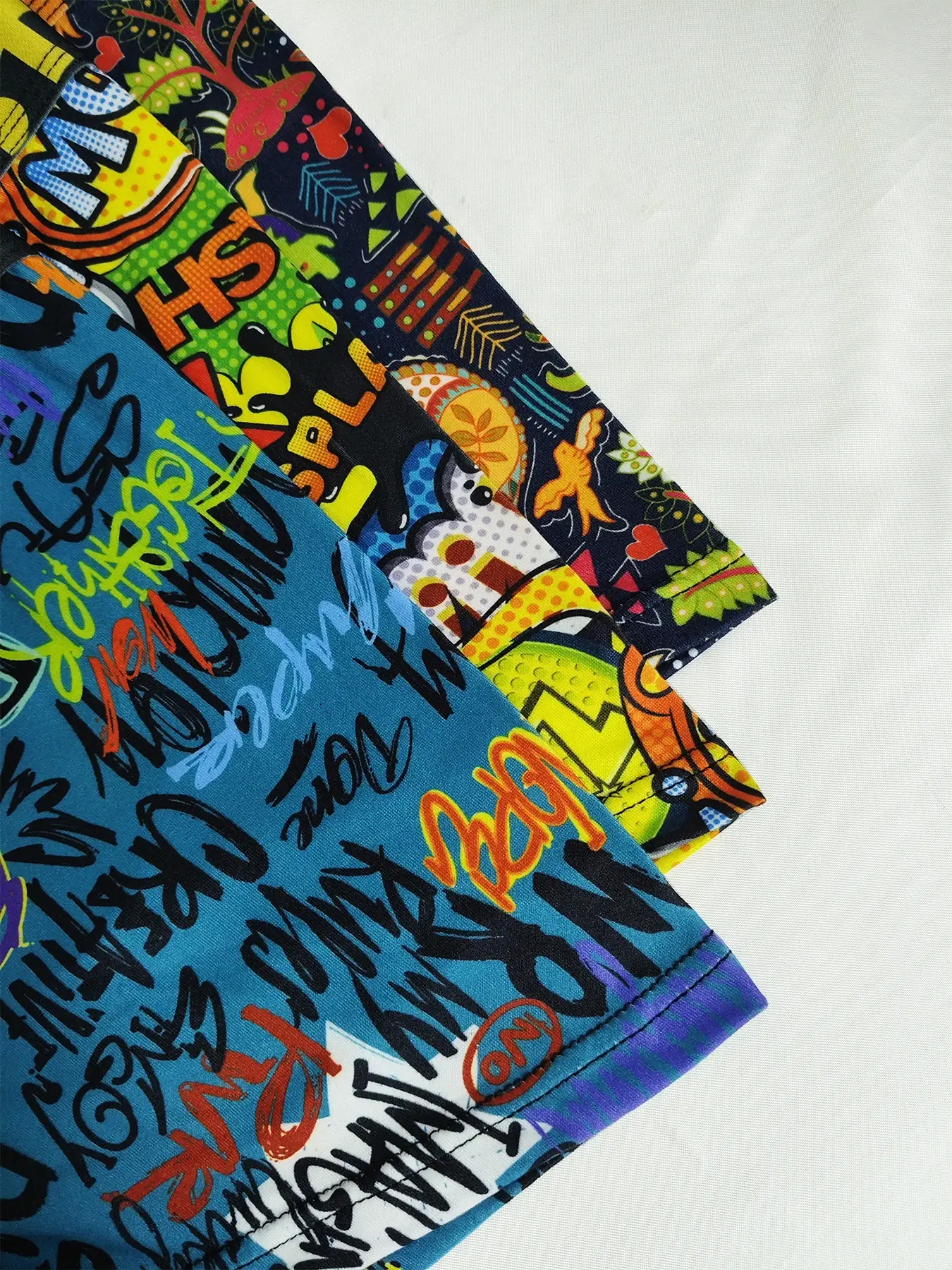 Erkek Eğlenceli Graffiti Baskılı Boxer Şort Rastgele 5 Parçalı Set, Trendy, Kişiye Özel, Rahat ve Nefes Alabilen Dört Köşe Pantolon — image 5