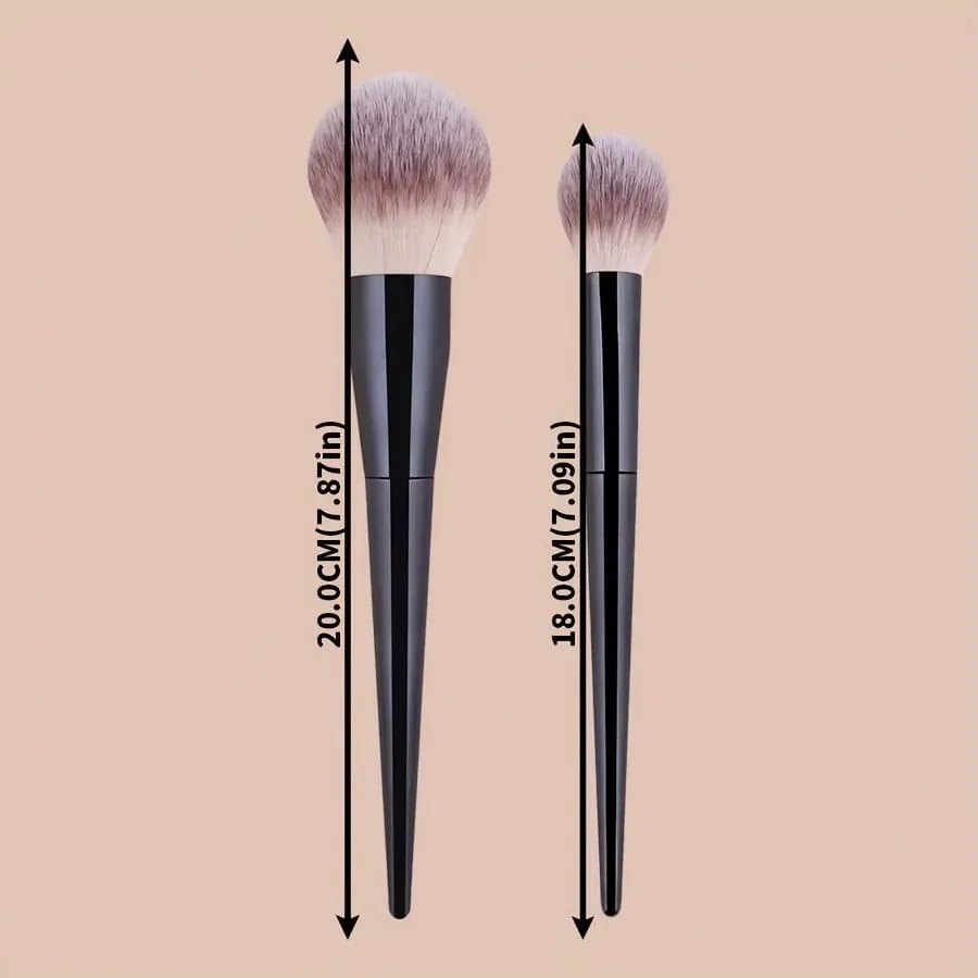2 stk professionelt makeup børstesæt blød nylon børster ansigtsbørster til Foundation Blush Powder Contour Highlighter & Eyesh — image 3